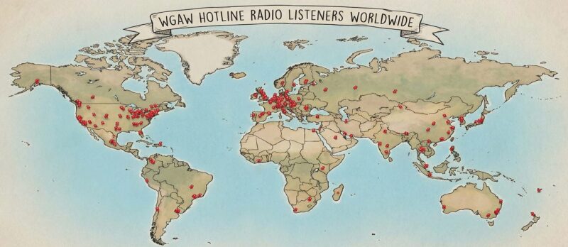 WGAW Worldwide Map
